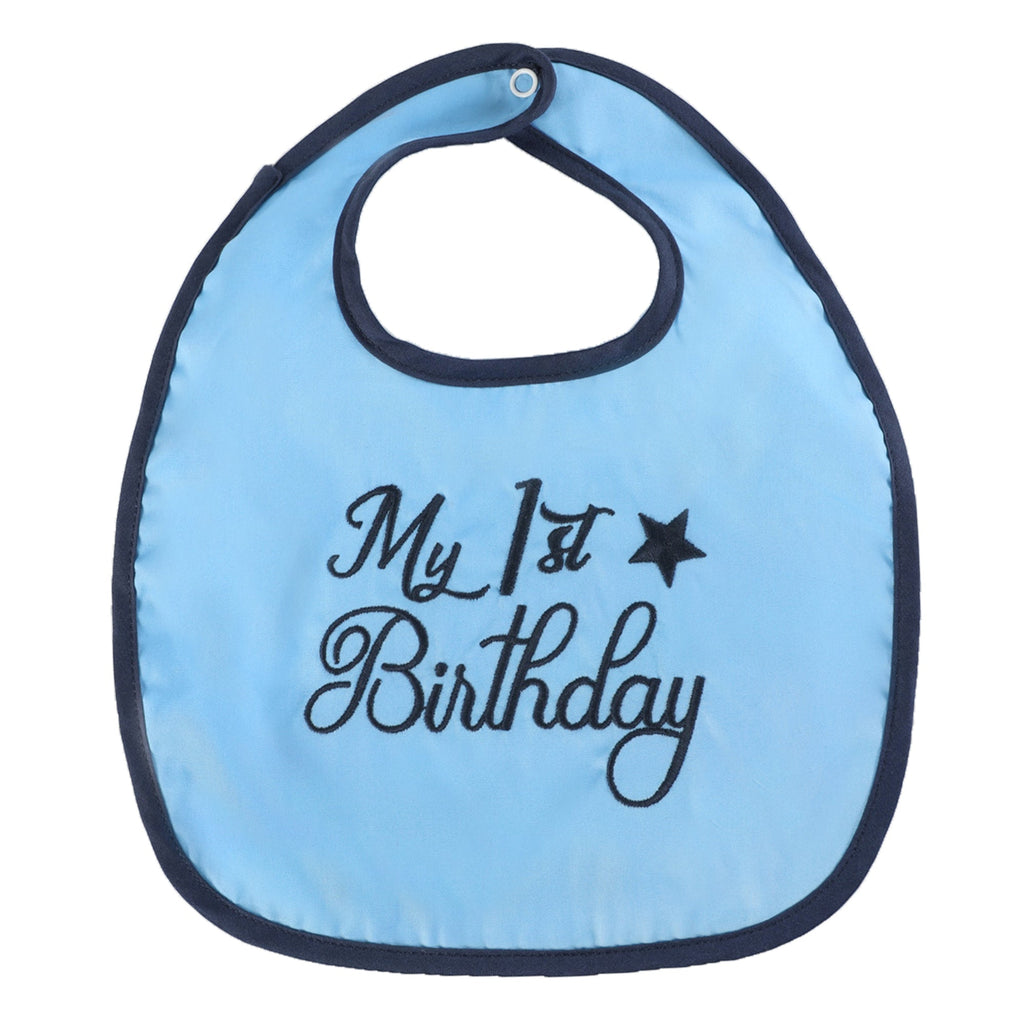 Blue 'My 1st Birthday' Bib - Lil Cactus