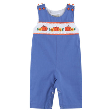 Blue Pumpkin Sunflower Smocked Overalls - Lil Cactus