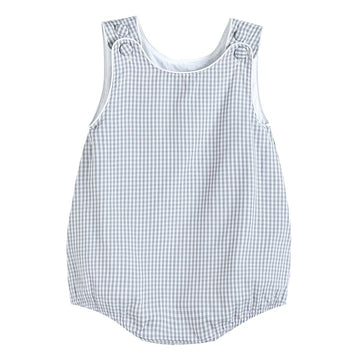 Classic Gray Gingham Bubble Romper - Lil Cactus