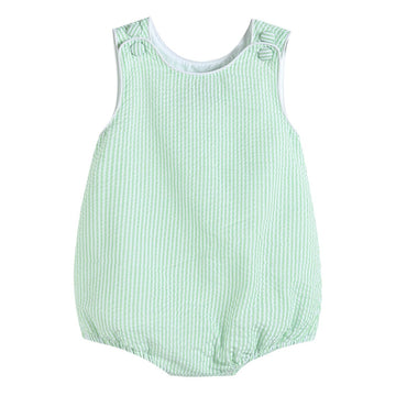 Classic Green Seersucker Bubble Romper - Lil Cactus