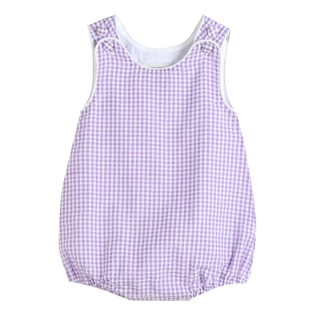 Classic Purple Gingham Bubble Romper - Lil Cactus