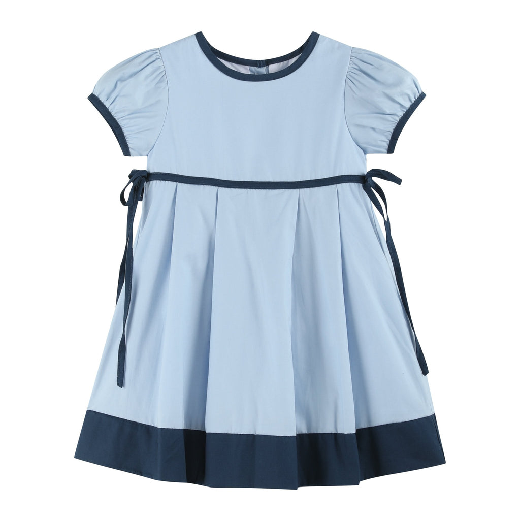 Light Blue and Dark Blue Ribbon Bow Dress - Lil Cactus