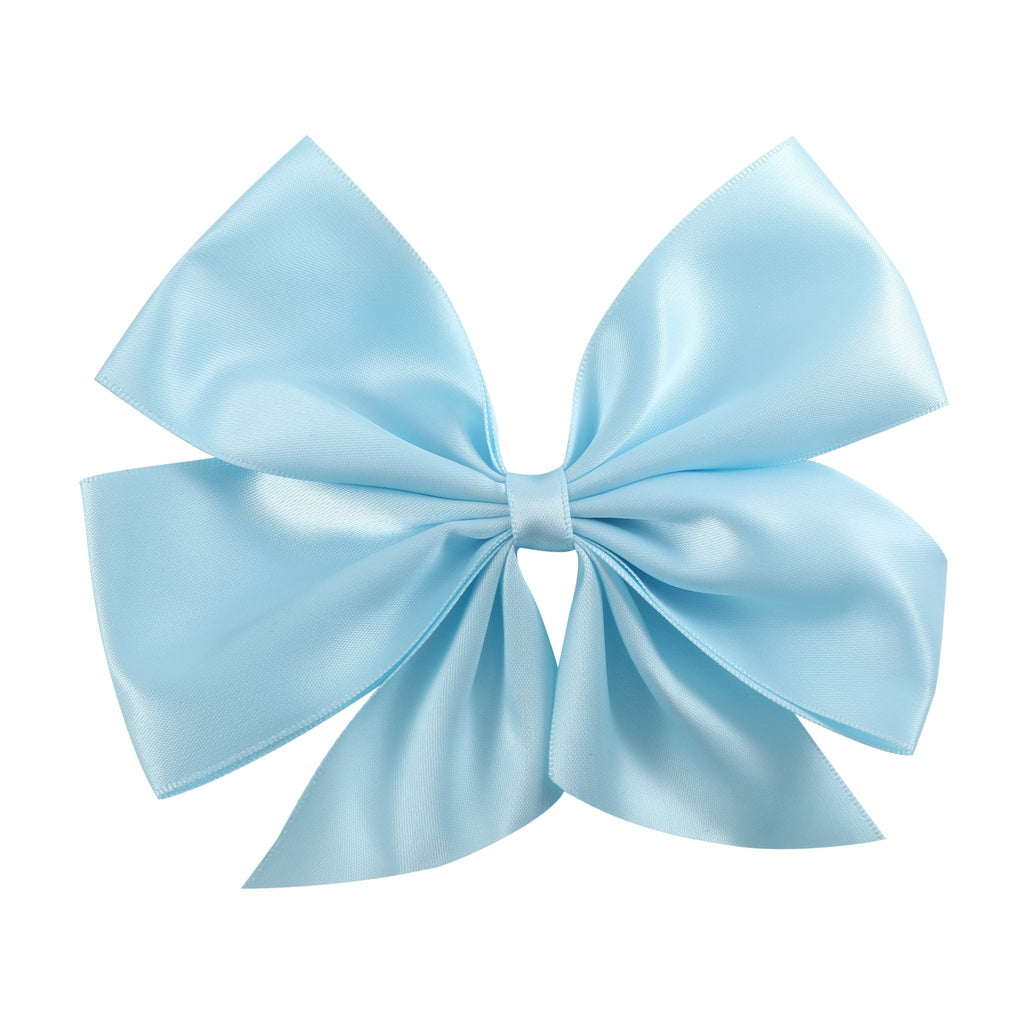 Light Blue Satin Large Bow Hair Clip - Lil Cactus