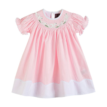 Light Pink Easter Bunny Smocked Bishop Dress - Lil Cactus