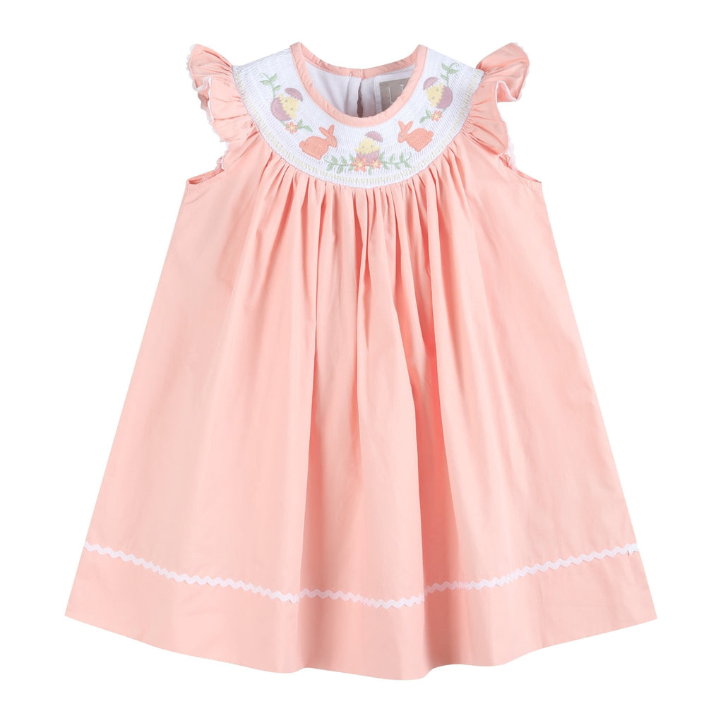 Light Pink Easter Smocked Bishop Dress - Lil Cactus