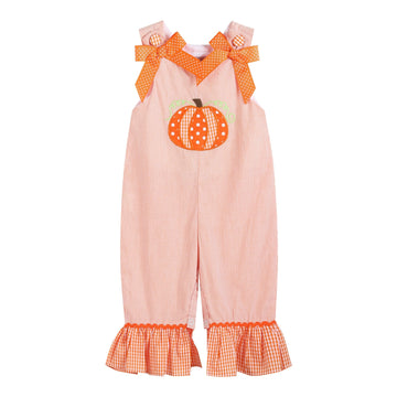 Orange Pinstripe Pumpkin and Bows Playsuit - Lil Cactus