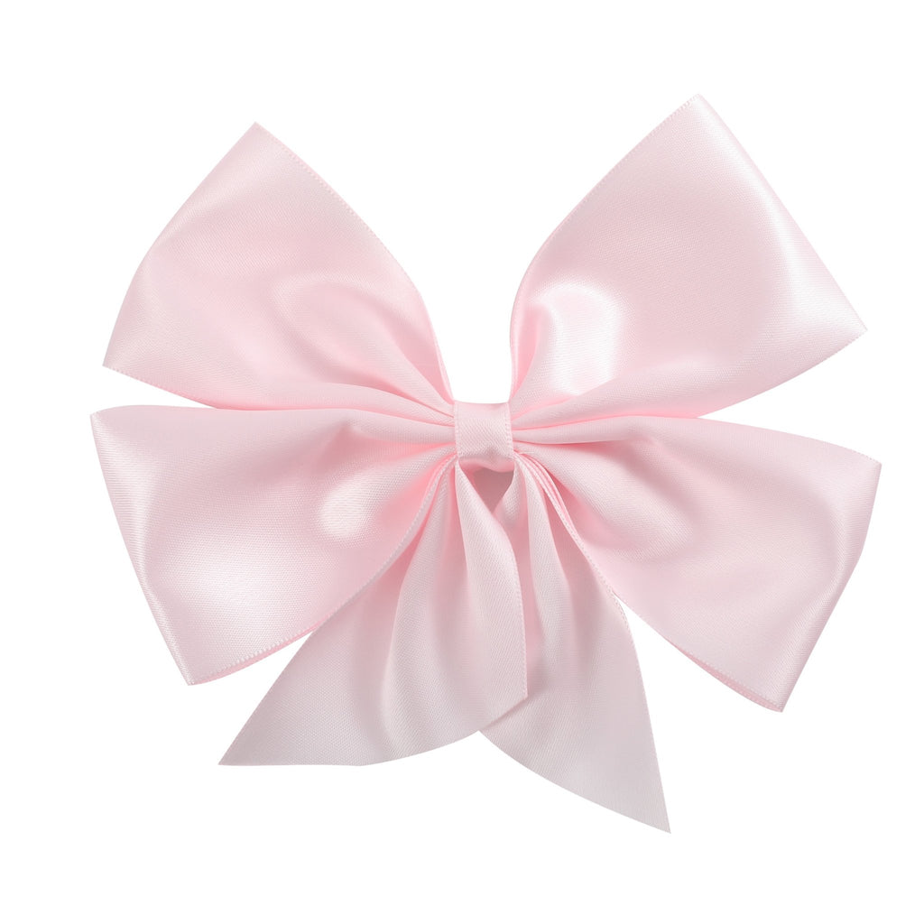 Powder Pink Satin Large Bow Hair Clip - Lil Cactus