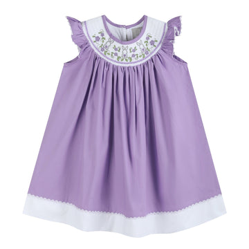 Purple Easter Bunny Smocked Bishop Dress - Lil Cactus