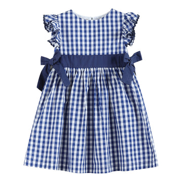 Royal Blue Gingham A - Line Dress - Lil Cactus