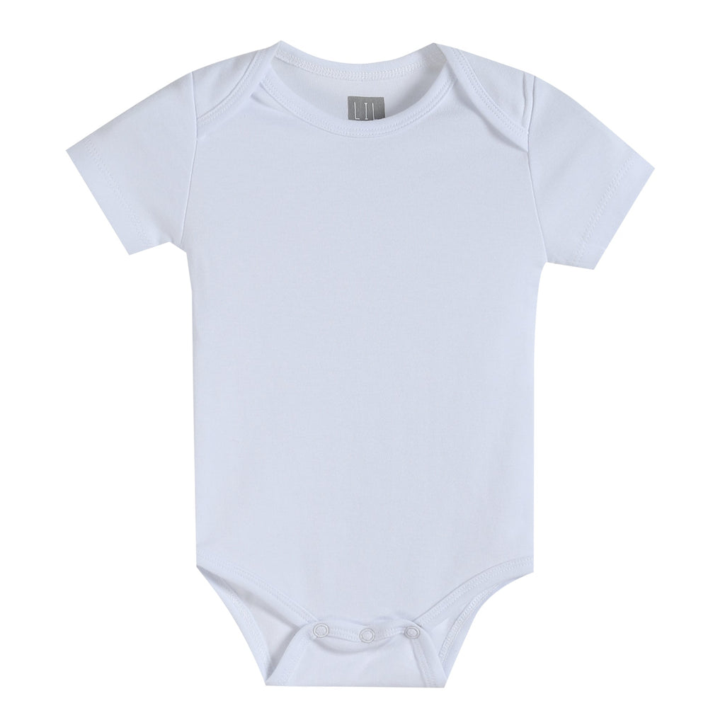 White Organic Cotton Short Sleeve Bodysuit - Lil Cactus