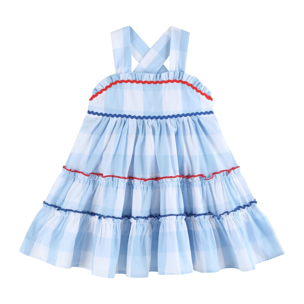 Blue Gingham Layered Sundress - Lil Cactus