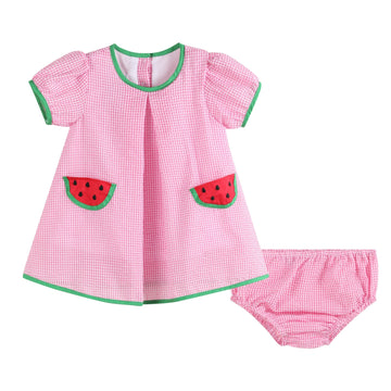 Pink Watermelon Dress and Panty Cover Set - Lil Cactus